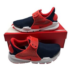 Nike Sock Dart GS Shoes‎ YOUTH Size 7 Y Womens 8.5 Navy Red Sneakers 904276-402